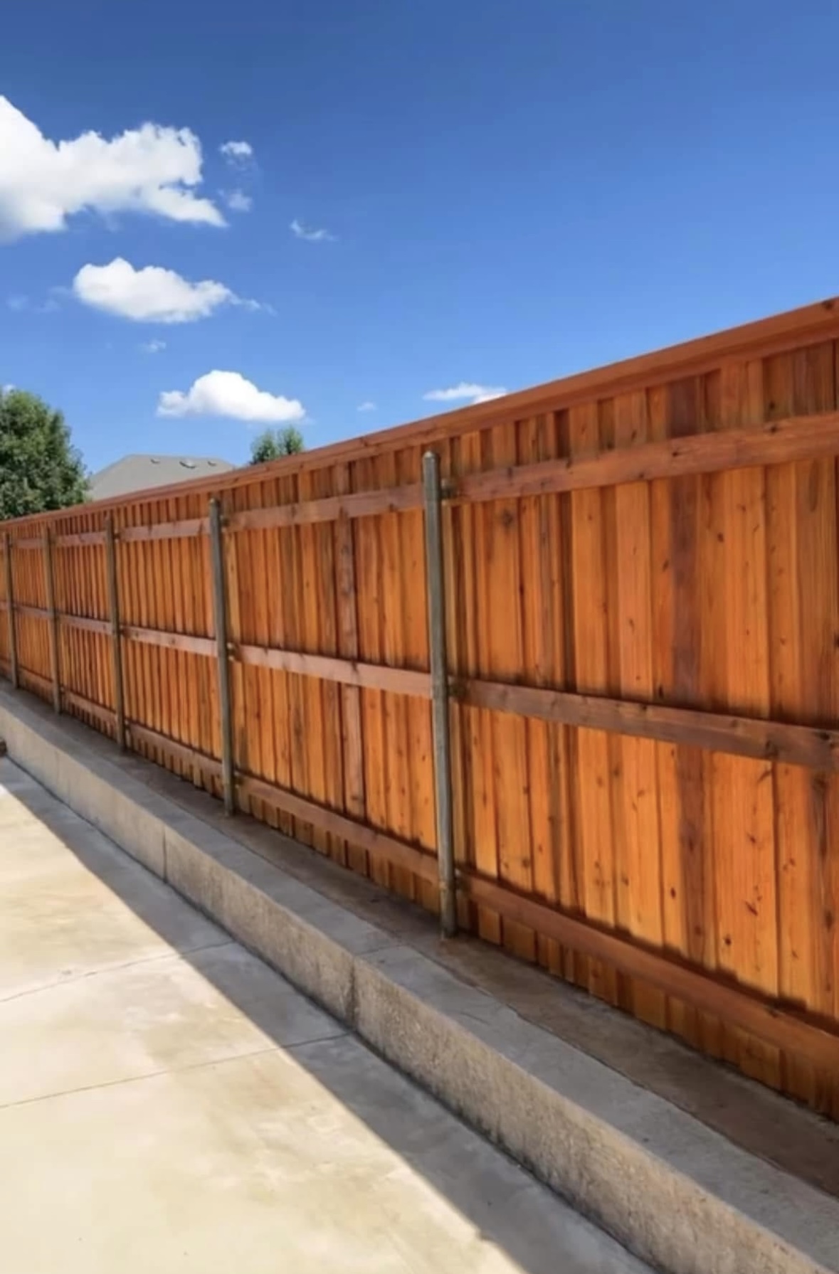 modern fence installation outdoor