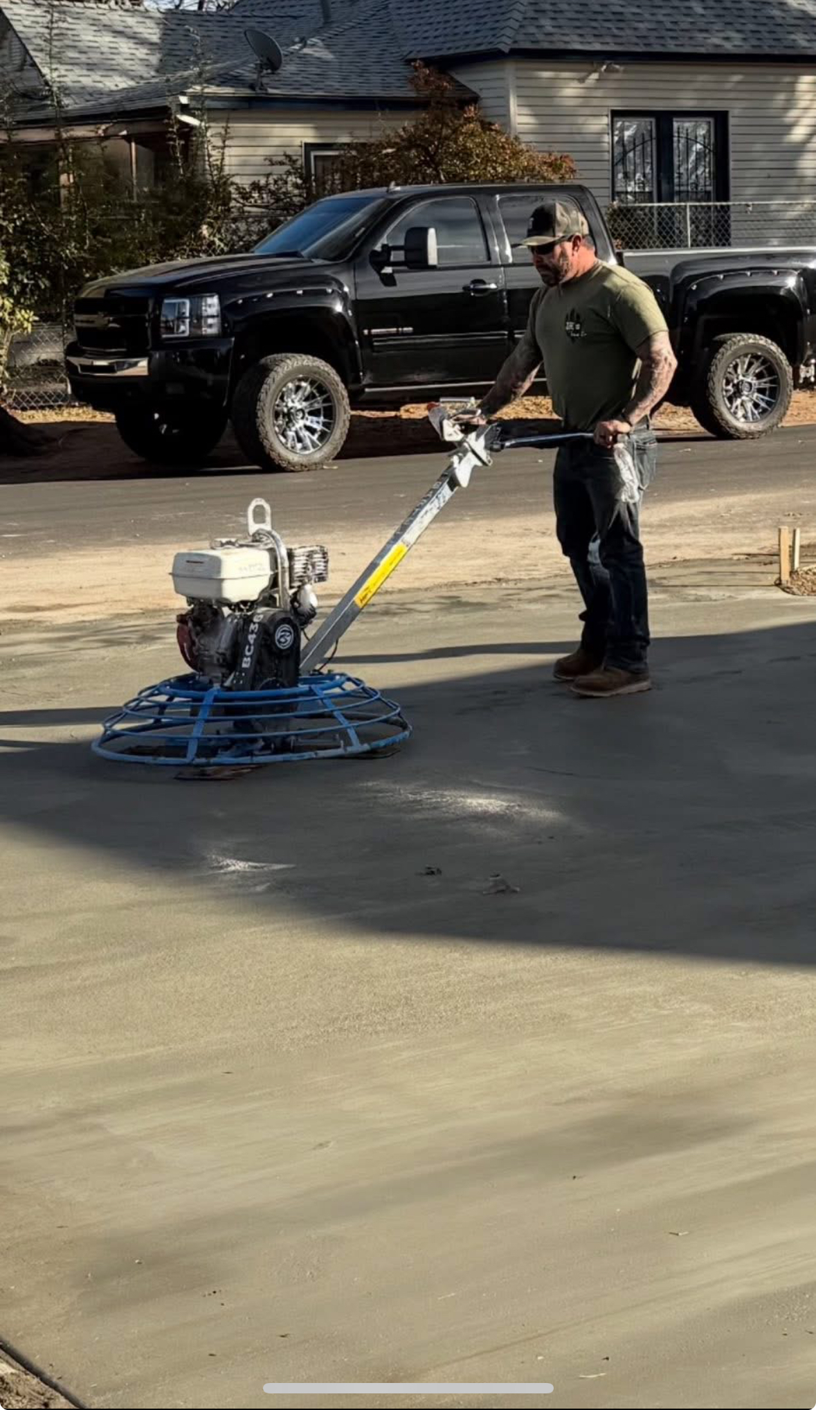 concrete driveway finished
