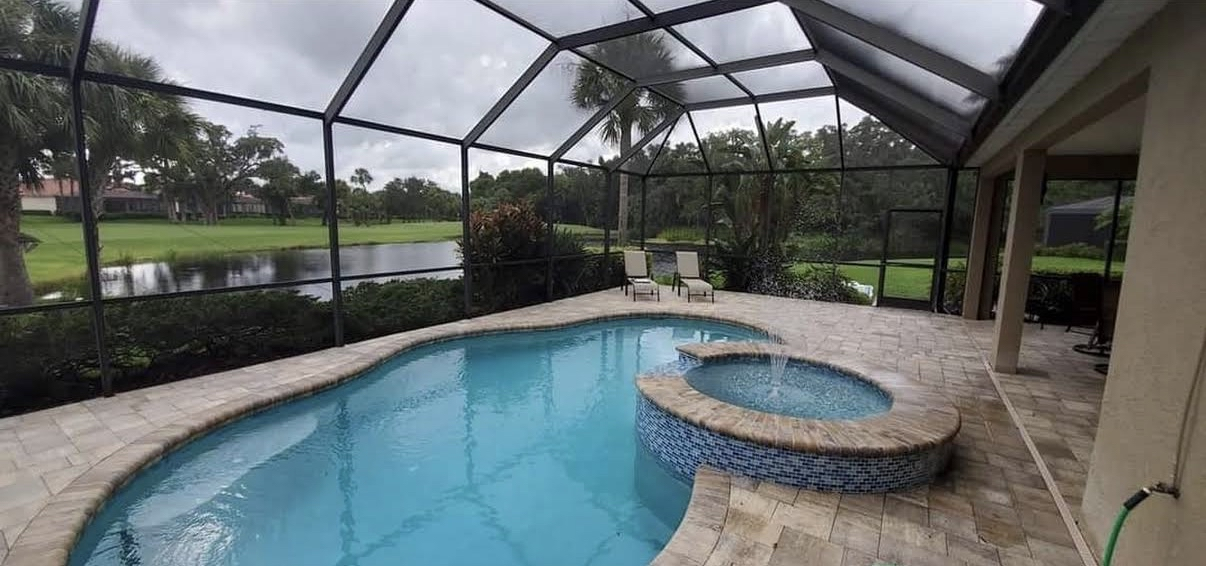 pool owner satisfied customer portrait