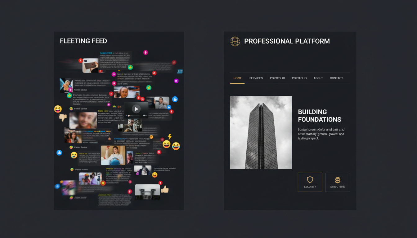 A side-by-side comparison illustrating a stark contrast: on one side, a fleeting, chaotic, and tempo