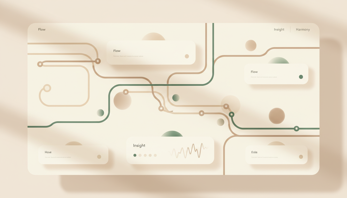 Abstract UI dashboard with organic lines