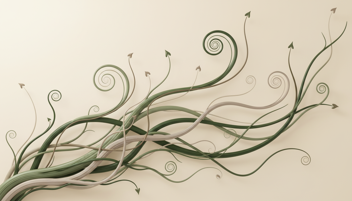 Abstract organic shapes representing growth and partnership