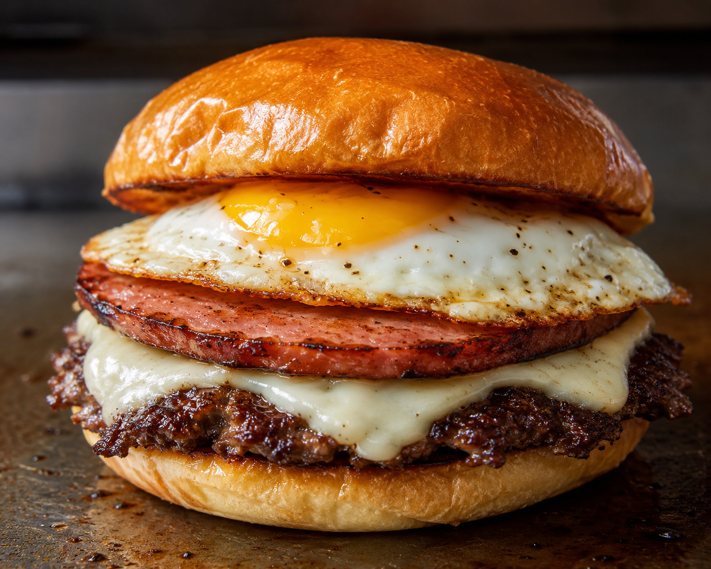 A spicy smash burger with jalapeños and melted cheese