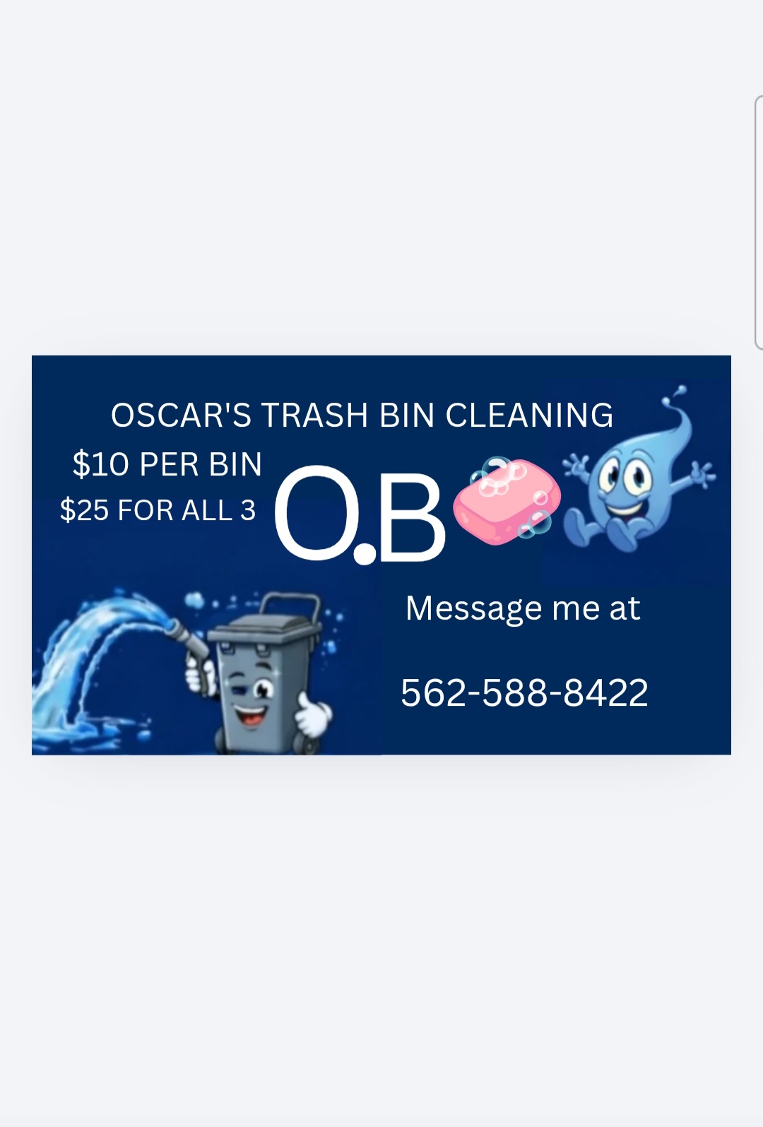 Power washing a trash bin
